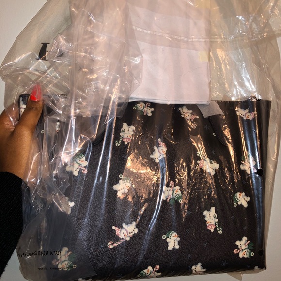 Coach Zip Top Tote with Snowman Print - Picture 6 of 6